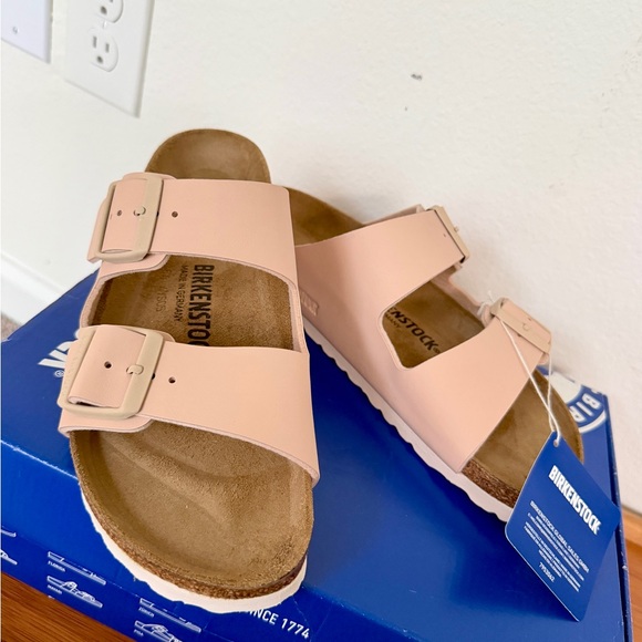 Birkenstock Arizona Blush Pink Slip-On Sandals Double Strap Sz 39 W8 M6 Comfort - Picture 15 of 16